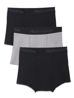 Men's Breathable Black and Gray Short Leg Boxer Briefs, 3 Pack