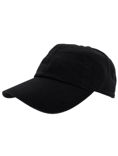 Falari Baseball Cap Hat 100% Cotton Adjustable Size Black