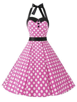 Dressystar Vintage Polka Dot Retro Cocktail Prom Dresses 50's 60's Rockabilly Bandage