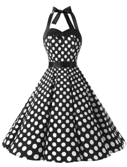 Dressystar Vintage Polka Dot Retro Cocktail Prom Dresses 50's 60's Rockabilly Bandage