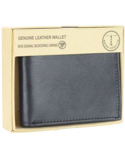 Men's RFID Signal Blocking Genuine Leather Traveller Wallet with Gift Box