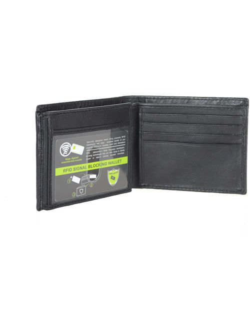 Men's RFID Signal Blocking Genuine Leather Traveller Wallet with Gift Box