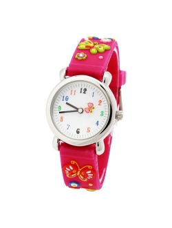 ELEOPTION Waterproof 3D Cute Cartoon Digital Silicone Wristwatches Time Teacher Gift for Little Girls Boy Kids Children