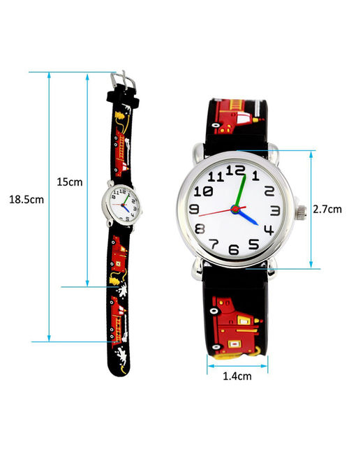 ELEOPTION Waterproof 3D Cute Cartoon Digital Silicone Wristwatches Time Teacher Gift for Little Girls Boy Kids Children