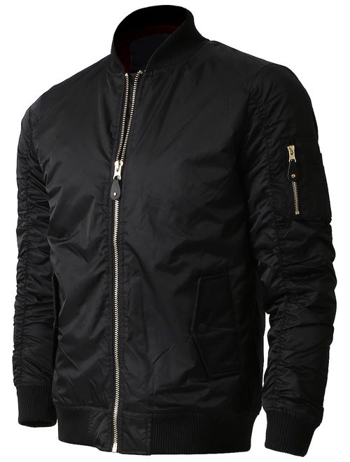 Mens MA-1 Bomber Padded Jacket Lightweight Active Biker Flight Outwear