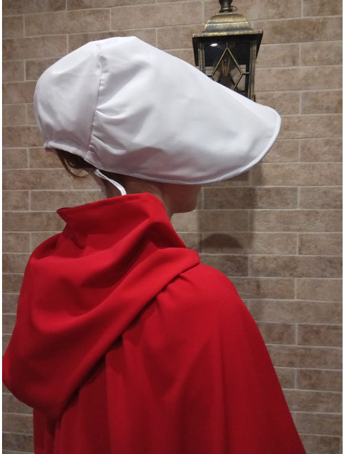 The Handmaid&#39;s Tale Costume Handmaid&#39;s tale Dress Red Hooded Cloak Bonnet Cap Leather Gag Bondage Halloween Costume Cosplay Renaissance BDSM