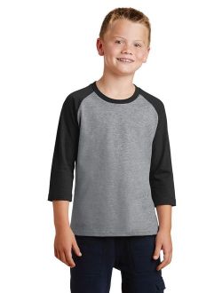 Port & CompanyA Youth 3/4-Sleeve Raglan T-Shirt