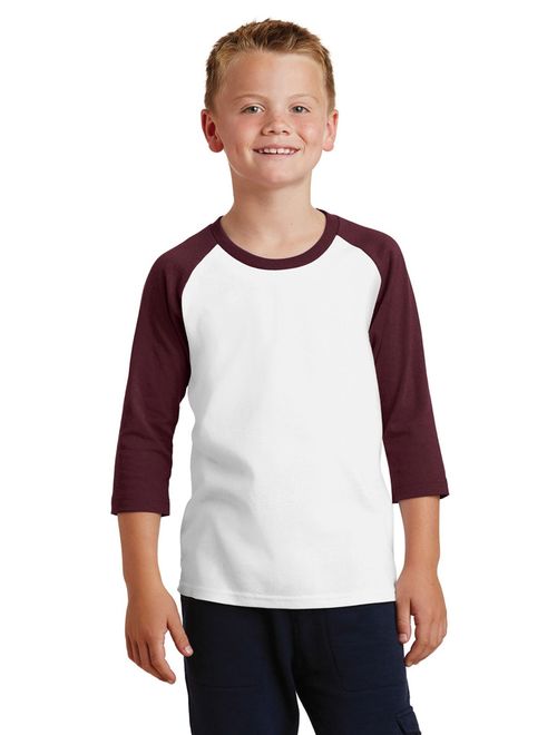 Port & CompanyA Youth 3/4-Sleeve Raglan T-Shirt