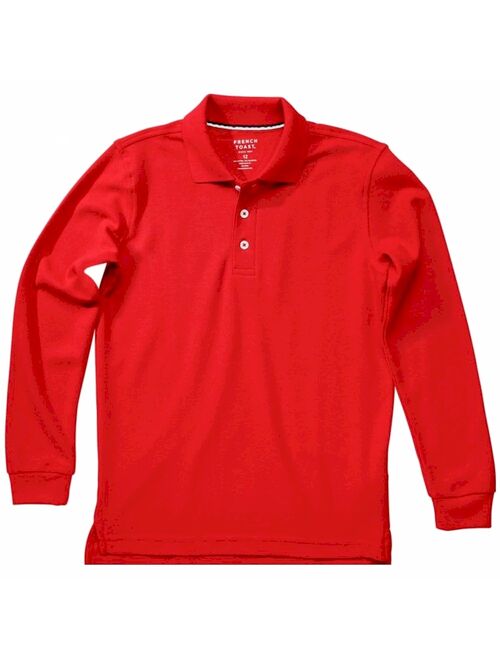 French Toast Boys School Uniform Long Sleeve Pique Polo Shirt (Little Boys & Big Boys)