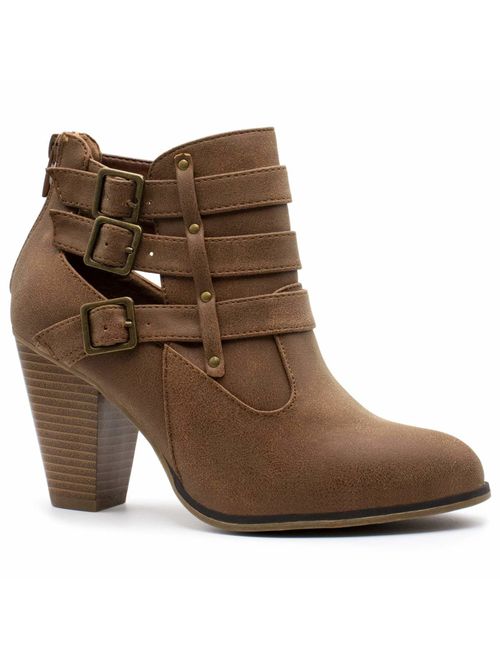 Forever - Women's 3 Buckle Bootie