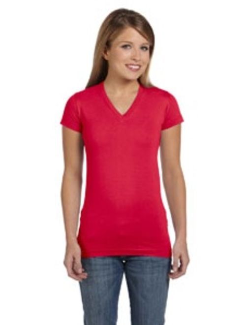 LAT Ladies' Junior Fit V-Neck Fine Jersey T-Shirt