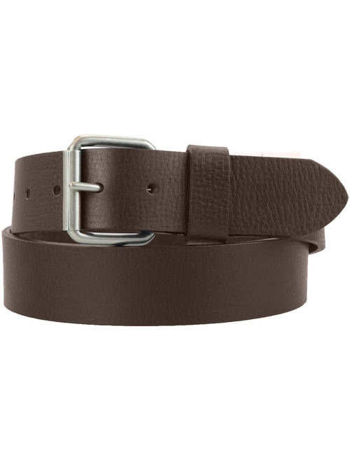 Montauk Leather Club 1-1/2 in. US Steer Hide Leather Pebble Grain Men's Belt w/ Antq. Nickel Roller Buckle