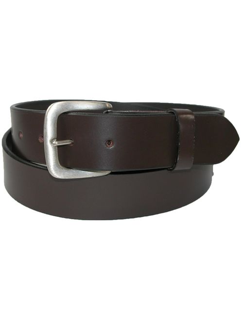 Size 38 Mens Leather 1 3/8 Inch Removable Buckle Bridle Belt, Black