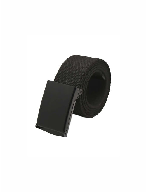 Unique Bargains Unisex Slide Buckle Canvas No Holes Adjustable Waist Belt Width 1 5/8" & 1 1/2"