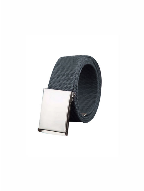 Unique Bargains Unisex Slide Buckle Canvas No Holes Adjustable Waist Belt Width 1 5/8" & 1 1/2"