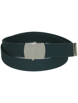 Big and Tall Ribbed Fabric Belt with Nickel Buckle