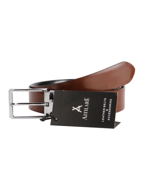 Affilare Men's Genuine Italian Leather Dress Belt Black Brown Reversible 12RB562