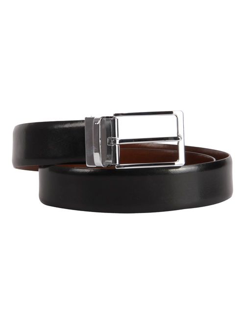 Affilare Men's Genuine Italian Leather Dress Belt Black Brown Reversible 12RB562