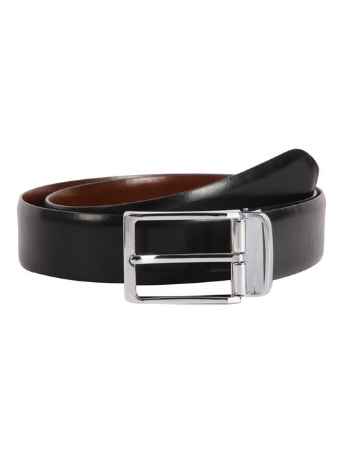 Affilare Men's Genuine Italian Leather Dress Belt Black Brown Reversible 12RB562