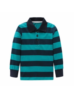 HowJoJo Boys Cotton Long Sleeve T-Shirts Striped Polo Shirts