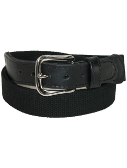 Men's Big and Tall Cotton Fabric Belt with Leather Tabs