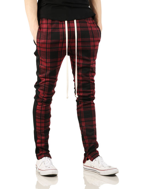 plaid track pants