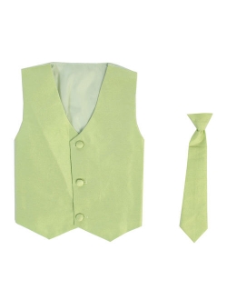 Vest and Clip On Baby Boy Necktie set - GOLD - L/XL (12-24 Months)