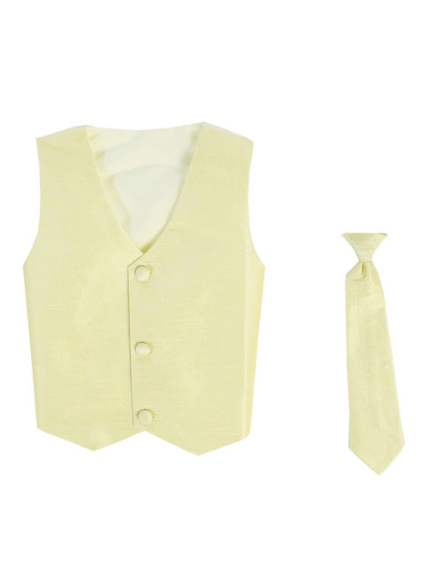 Vest and Clip On Baby Boy Necktie set - GOLD - L/XL (12-24 Months)