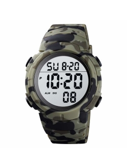 Digital Sports Watch - ck1068 R LED Screen Large Face Military Watches and Waterproof Casual Luminous Stopwatch Alarm Simple Army Watch