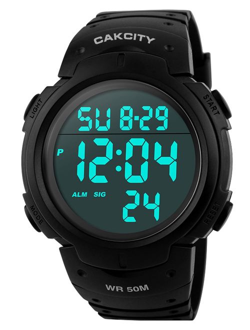 CakCity Digital Sports Watch - ck1068 R LED Screen Large Face Military Watches and Waterproof Casual Luminous Stopwatch Alarm Simple Army Watch