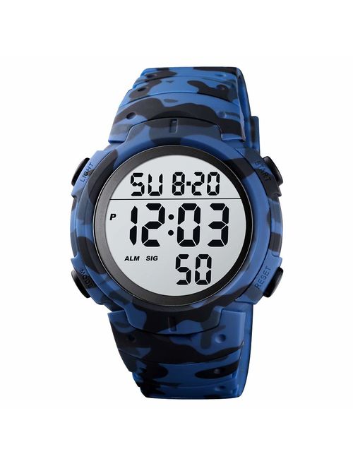 CakCity Digital Sports Watch - ck1068 R LED Screen Large Face Military Watches and Waterproof Casual Luminous Stopwatch Alarm Simple Army Watch