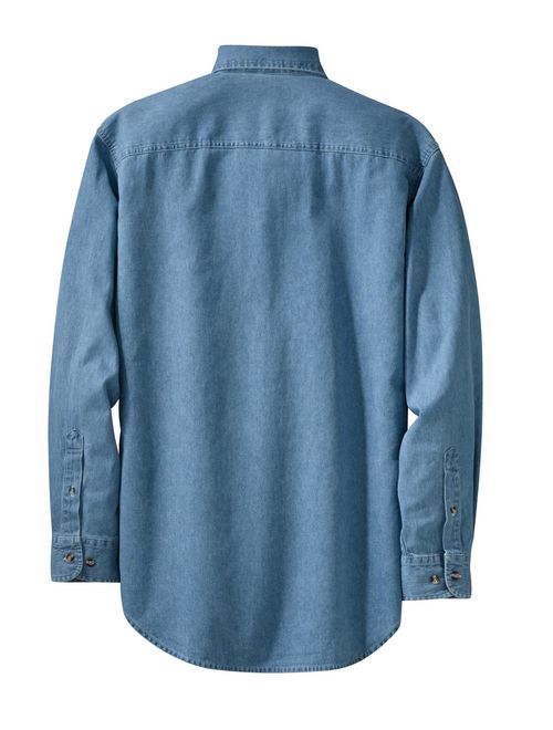 Mafoose Men's Long Sleeve Value Denim Shirt Faded Blue XS