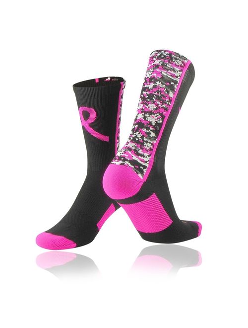 Twin City Digital Camo Breast Cancer Awareness Crew Socks