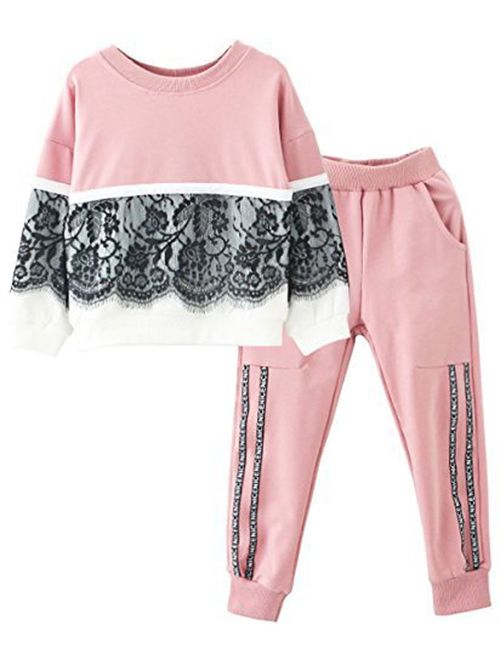 Little Girls Cute Long Sleeve Top & Pant Clothes Set