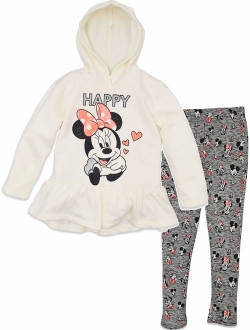 Girls' Minnie Mouse 2-Piece Fleece Hoodie and Leggings Clothing Set