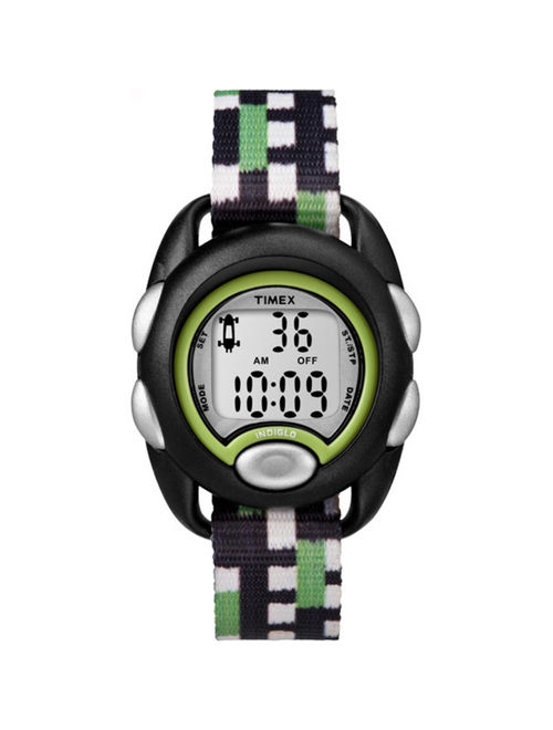 Timex Boys Time Machines Digital Black/Green Watch, Fabric Strap