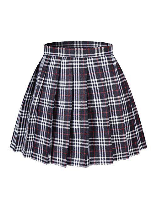 Beautifulfashionlife Women's Japan high Waisted Knife Pleated Cosplay Costumes Skirts