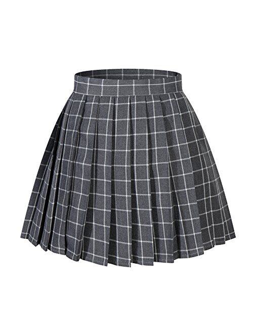 Beautifulfashionlife Women's Japan high Waisted Knife Pleated Cosplay Costumes Skirts