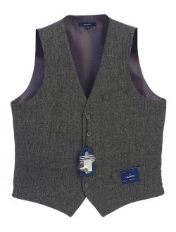 men's 5 button formal casual tweed suit vest