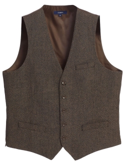 men's 5 button formal casual tweed suit vest