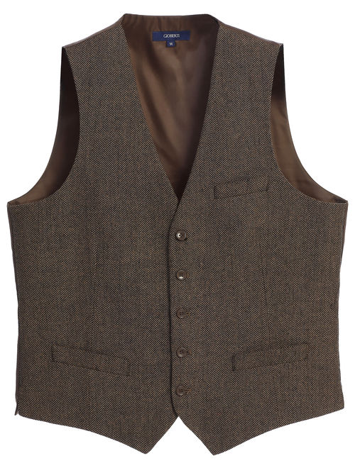 gioberti men's 5 button formal casual tweed suit vest