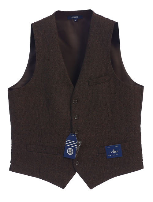 gioberti men's 5 button formal casual tweed suit vest