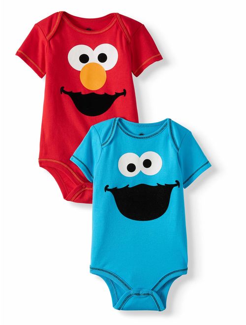 Sesame Street Graphic Bodysuits, 2-pack, (Baby Boys)