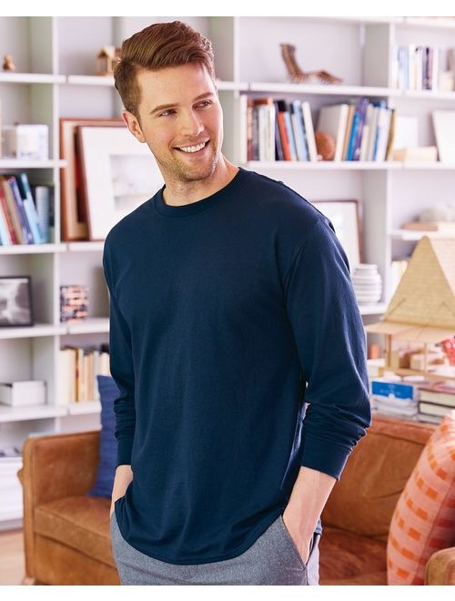 Hanes Men's and Big Men's ComfortSoft Long Sleeve Tee, Up to Size 3XL