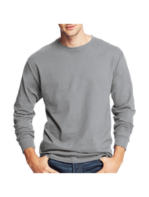 Hanes Men's and Big Men's ComfortSoft Long Sleeve Tee, Up to Size 3XL