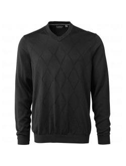 Ashworth Men's Diamond Texture Pima Pullover V-Neck Sweater, Several Colors