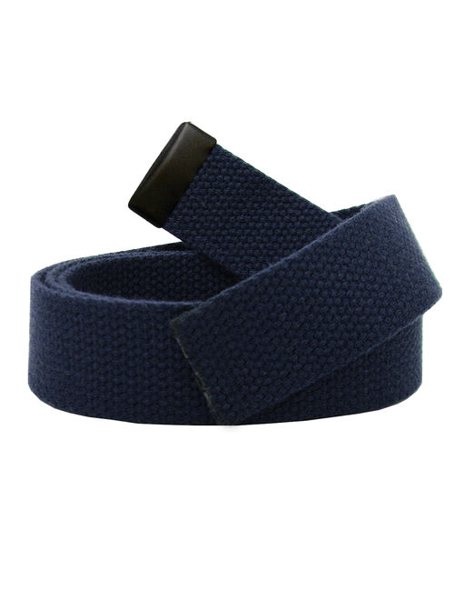 Replacement Canvas Web Belt 1.25 Military Width Black Tip Small Black