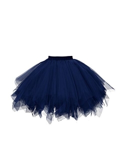 GOOBGS Musever 1950s Vintage Ballet Skirt Tulle Petticoat Puffy Tutu