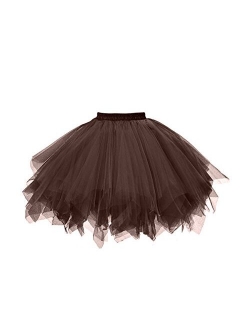 GOOBGS Musever 1950s Vintage Ballet Skirt Tulle Petticoat Puffy Tutu