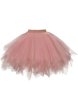 GOOBGS Musever 1950s Vintage Ballet Skirt Tulle Petticoat Puffy Tutu